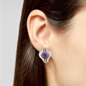 Authentic Lagos Amethyst Cabochon Caviar Earrings
